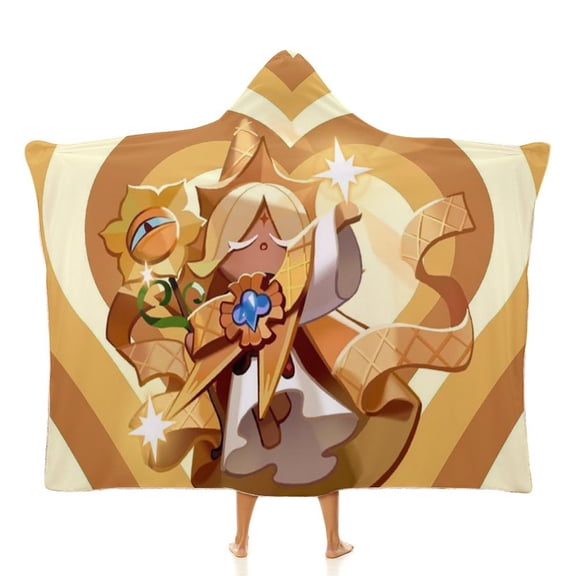 Pure Vanilla Cookie Cloak Hooded Blankets Soft Wearable Blanket Cozy Plush Warm Blanket Wrap Blanket