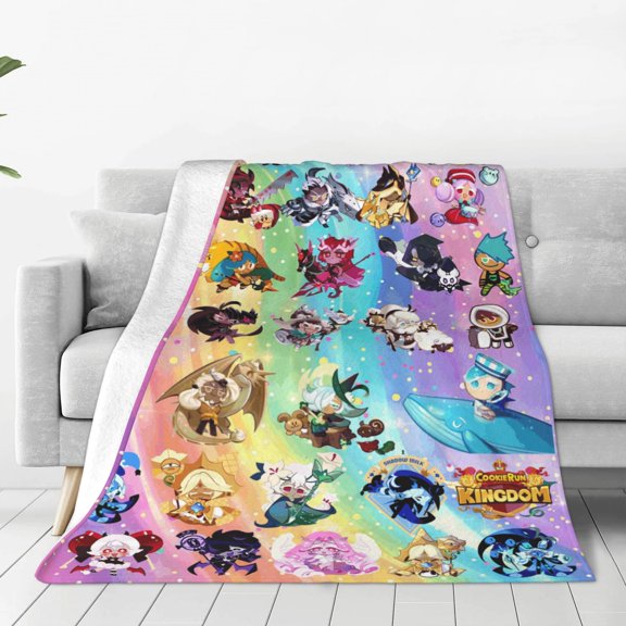 Pure Vanilla Cookie Run Soft Micro Fleece Cozy Throw Blanket Lightweight Fuzzy Flannel Blankets Sofa Decor Gifts