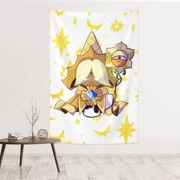Pure Vanilla Cookie Run Tapestry 60 x 40 Wall Hanging Tapestries Art Banner for Bedroom Dorm Living Room Decorate