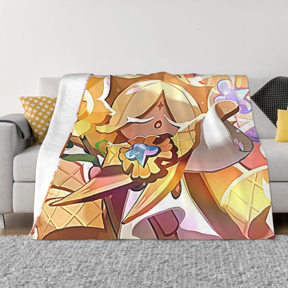 Pure Vanilla Cookie Soft Micro Fleece Blanket Throw Lightweight Flannel Blankets for Bed Couch Sofa