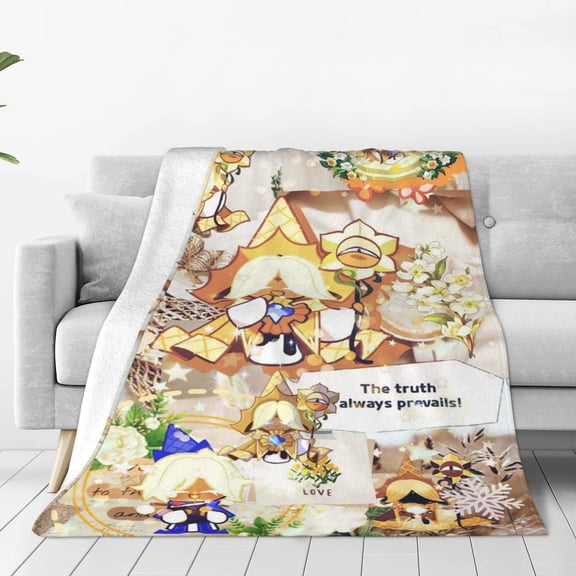 Pure Vanilla Cookie Soft Micro Fleece Cozy Throw Blanket Lightweight Fuzzy Flannel Blankets Sofa Decor Gifts