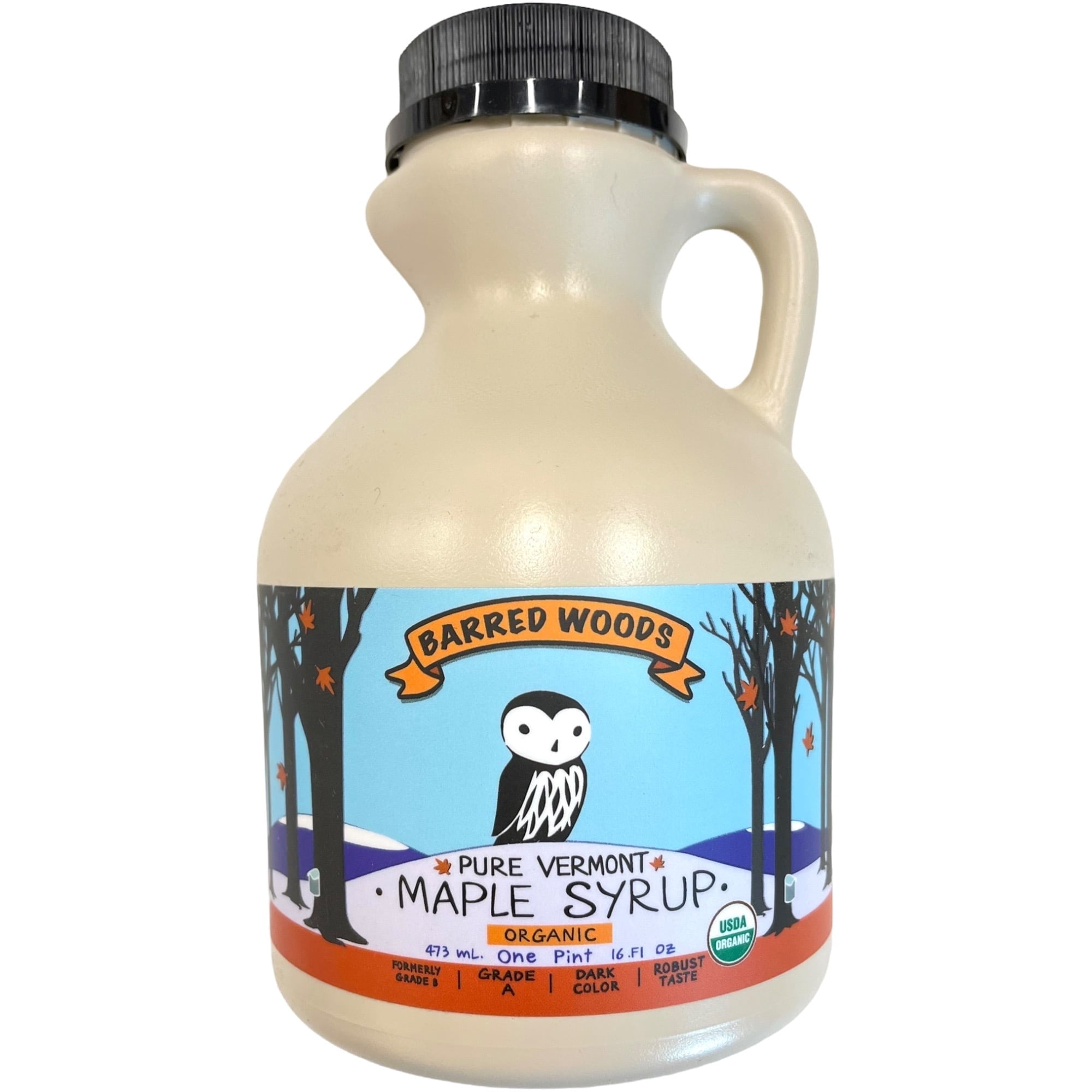 Pure Vermont Organic Maple Syrup - Grade B (Now known as Grade A Dark Robust)  One Pint (16 oz)