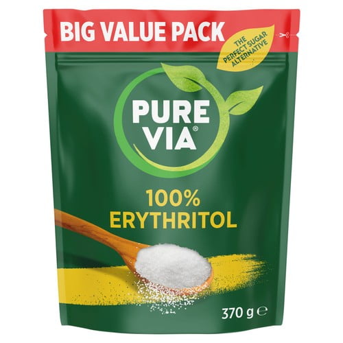 Pure Via 100% Erythritol 370g, British Import (Pack of 2)