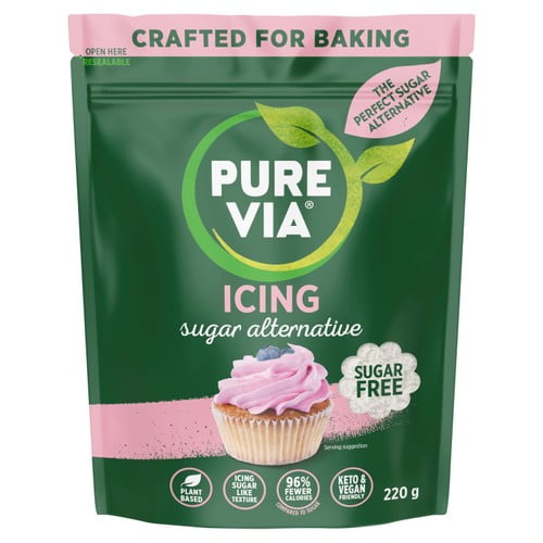 Pure Via Baker Secret Icing Sugar Alternative 220g, British Import (Pack of 2)