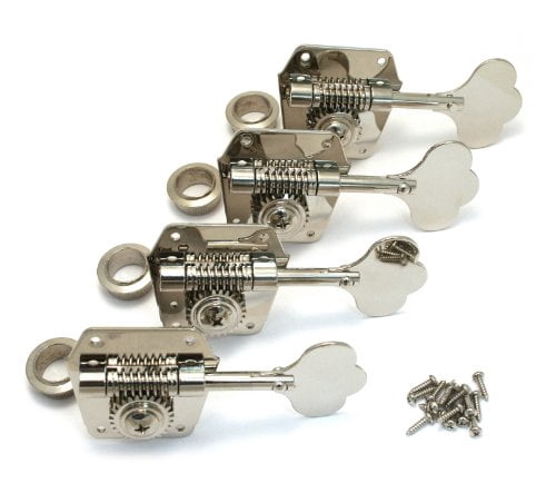Fender Pure Vintage Bass Tuning Machines, Nickel-Plated Steel, (4)