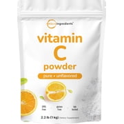 Micro Ingredients Pure Vitamin C Powder, 2.2lbs (1kg) | Unflavored Ascorbic Acid Supplements | Non-GMO, Gluten Free