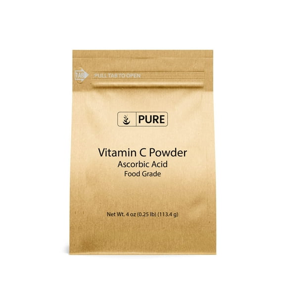 Pure Vitamin C Powder (4 oz.), Eco-Friendly Packaging, L-Ascorbic Acid, Antioxidant, Boost Immune System, DIY Skin Care