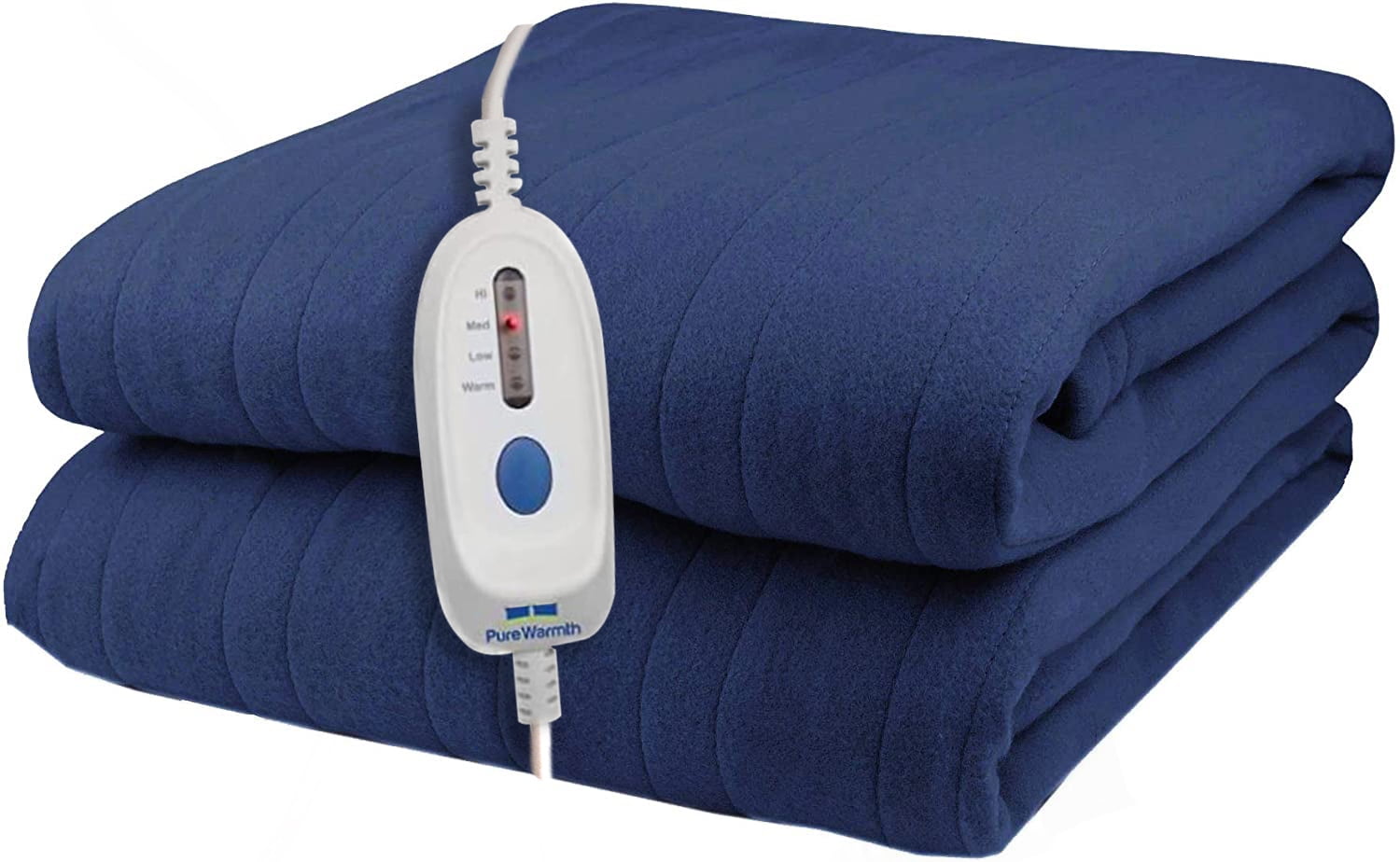 Pure Warmth Polar Fleece Electric Heated Warming 50x60 Throw Blanket