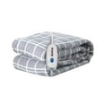 thumbnail image 1 of Pure Warmth Printed Fleece Electric Heated Warming Full Blanket Light Grey White, 1 of 6