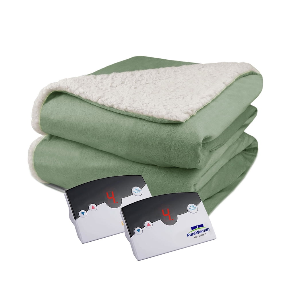Biddeford heated velour sherpa blanket sale