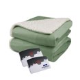 thumbnail image 1 of Pure Warmth Velour Sherpa Electric Heated Warming Blanket Twin Sage Green, 1 of 4