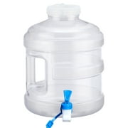 Pure Water Bucket with Spigot - 3 Gal Water Jug with Handle - Large Water Bottle for Outdoor Hiking (White)