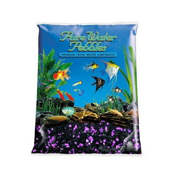 Pure Water Pebbles Aquarium Gravel 5-Pound Blackberry Glo (Pack of 1)