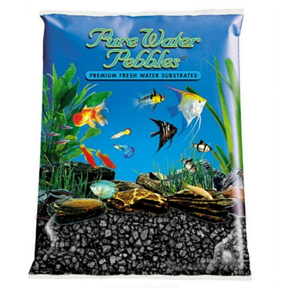 Pure Water Pebbles Aquarium Gravel - Jet Black [Aquarium, Aquarium Gravel Standard] 5 lbs (3.1-6.3 mm Grain)