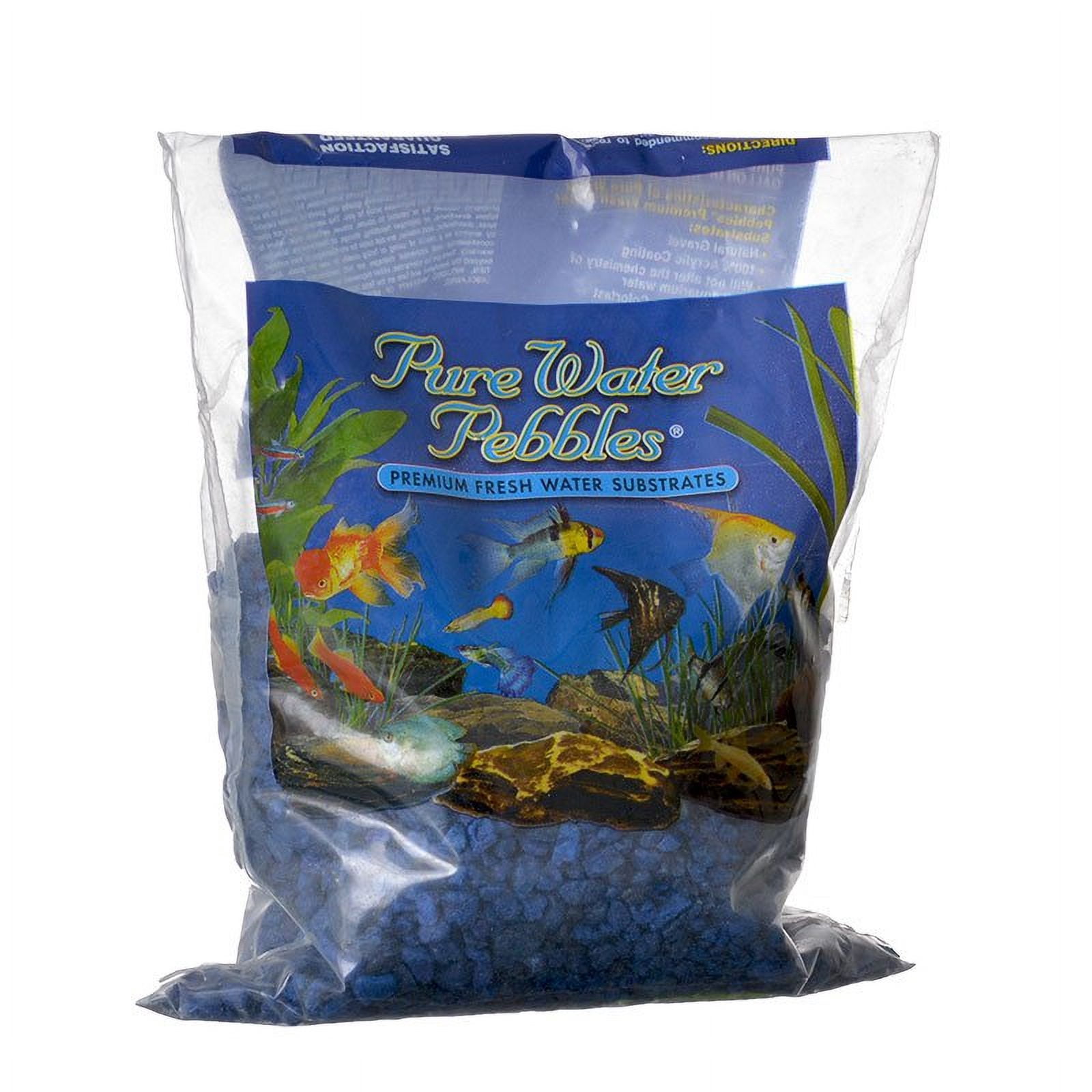 Pure Water Pebbles Aquarium Gravel Marine Blue [Aquarium Gravel and Sand, Pure Water Pebbles, Aquarium Supplies] 2 lb