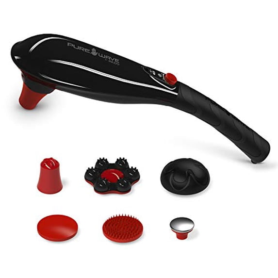 Pure-Wave Cordless Dual Motor Percussion Body & Facial Massager, Black, Model CM-07