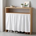 thumbnail image 1 of Pure White Cabinet Curtain 35"Wx35"L, Dustproof Under Sink Skirt with Self Adhesive Tape, Simple Solid Color Cabinet Curtain Cover for Kitchen Sink, Bathroom Vanity, Laundry Room, 1 of 9