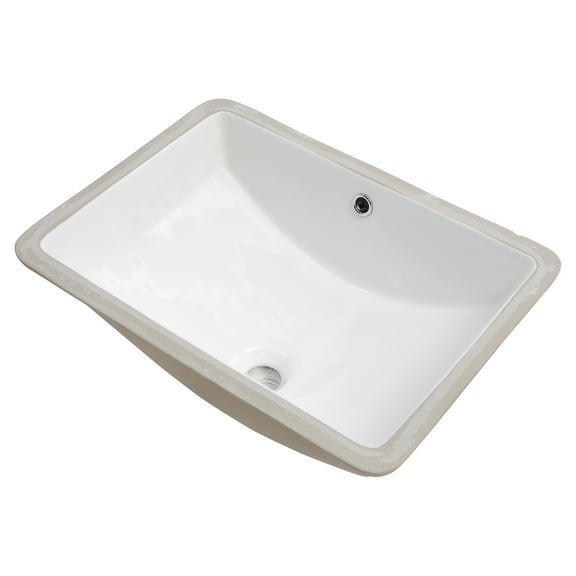 Pure White Ceramic Lavatory Vanity Basin Sink - Rectangle Deep Bowl With Overflow, Low Water Absorption, Elegant Bathroom Decoration Stylish For