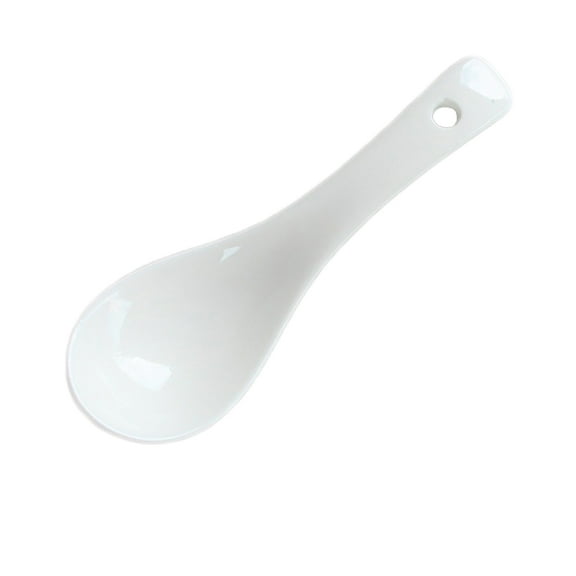 Pure White Ceramic Small Spoon Hotel Restaurant Soup Spoon Home Spoon Porcelain Soup White
