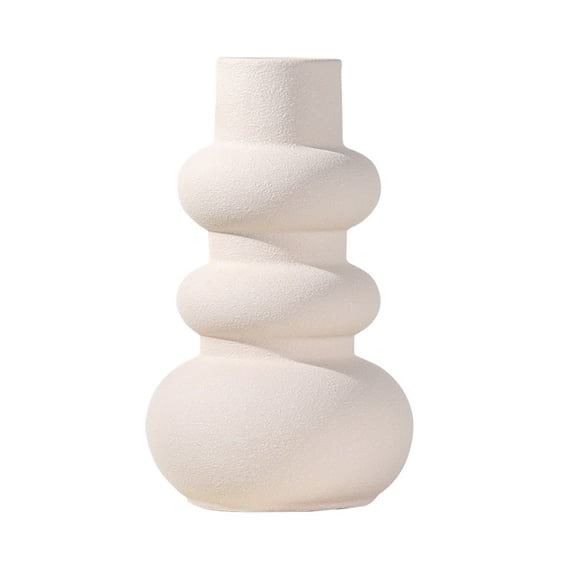 Pure White Ceramic Vase Simple Flower Arrangement Flower Arrangement Tabletop Home Decorative Pieces