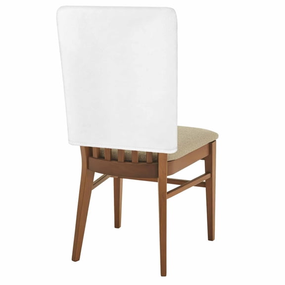 Pure White Chair Back Covers Set of 1, Solid Color Stretch Dining Chair Back Slipcovers Removable Seat Cover for Kitchen Restaurant Hotel Cafe