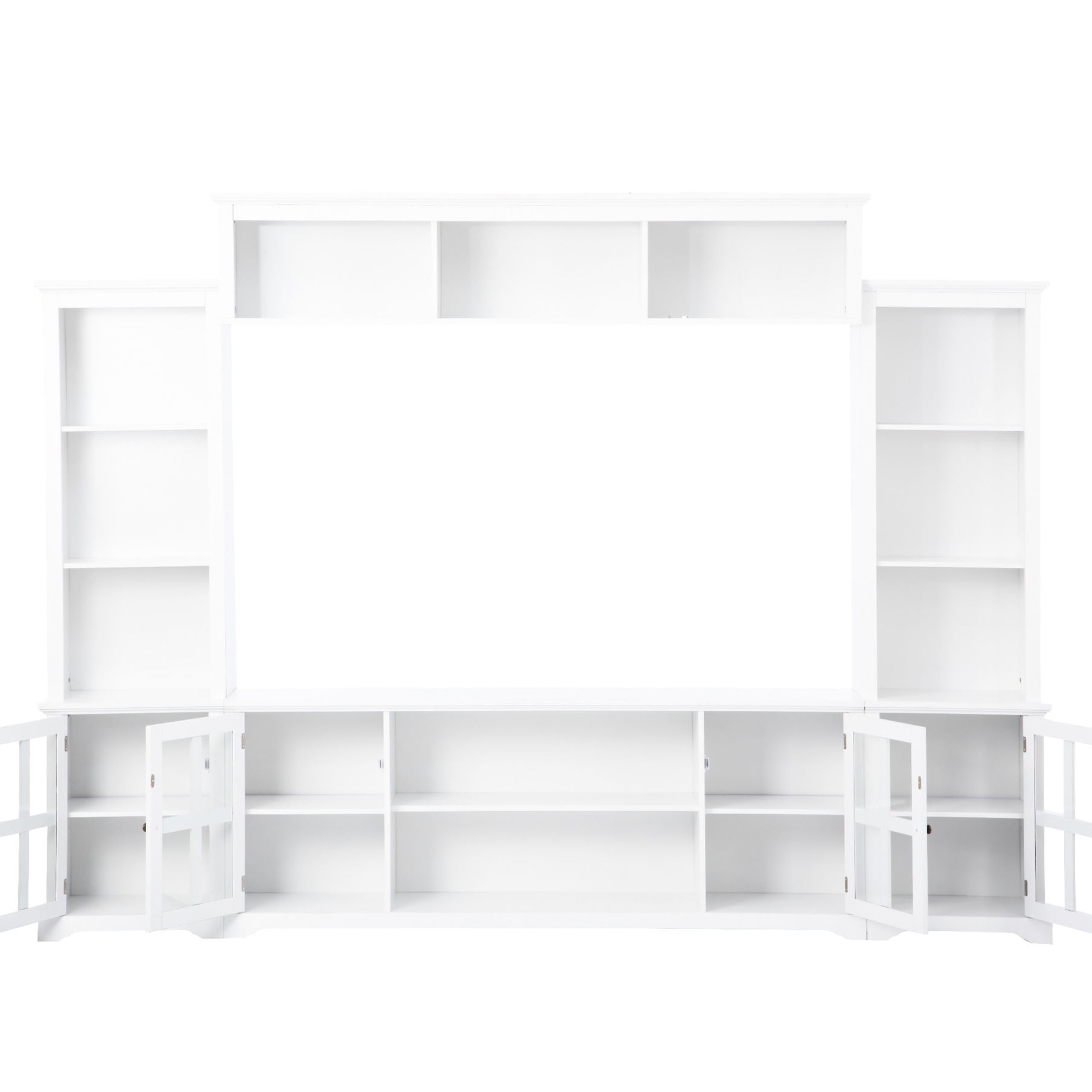 Pure White Color TV Stand with Pier Units, Elevates Home Decor — free download