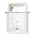 thumbnail image 1 of Pure White Curtains 45 Inch Length, Sheer Curtains for Bedroom Living Room Window Simple Solid Color Rod Pocket Voile Drapes Kitchen Curtains Small Half Window 52"x45" 2 Panels, 1 of 6