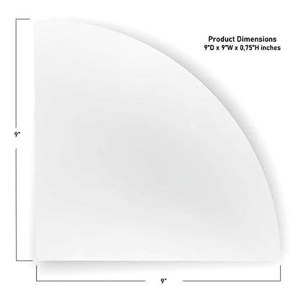 Pure White Engineered Marble Shower Corner Shelf Polished 9 Inch