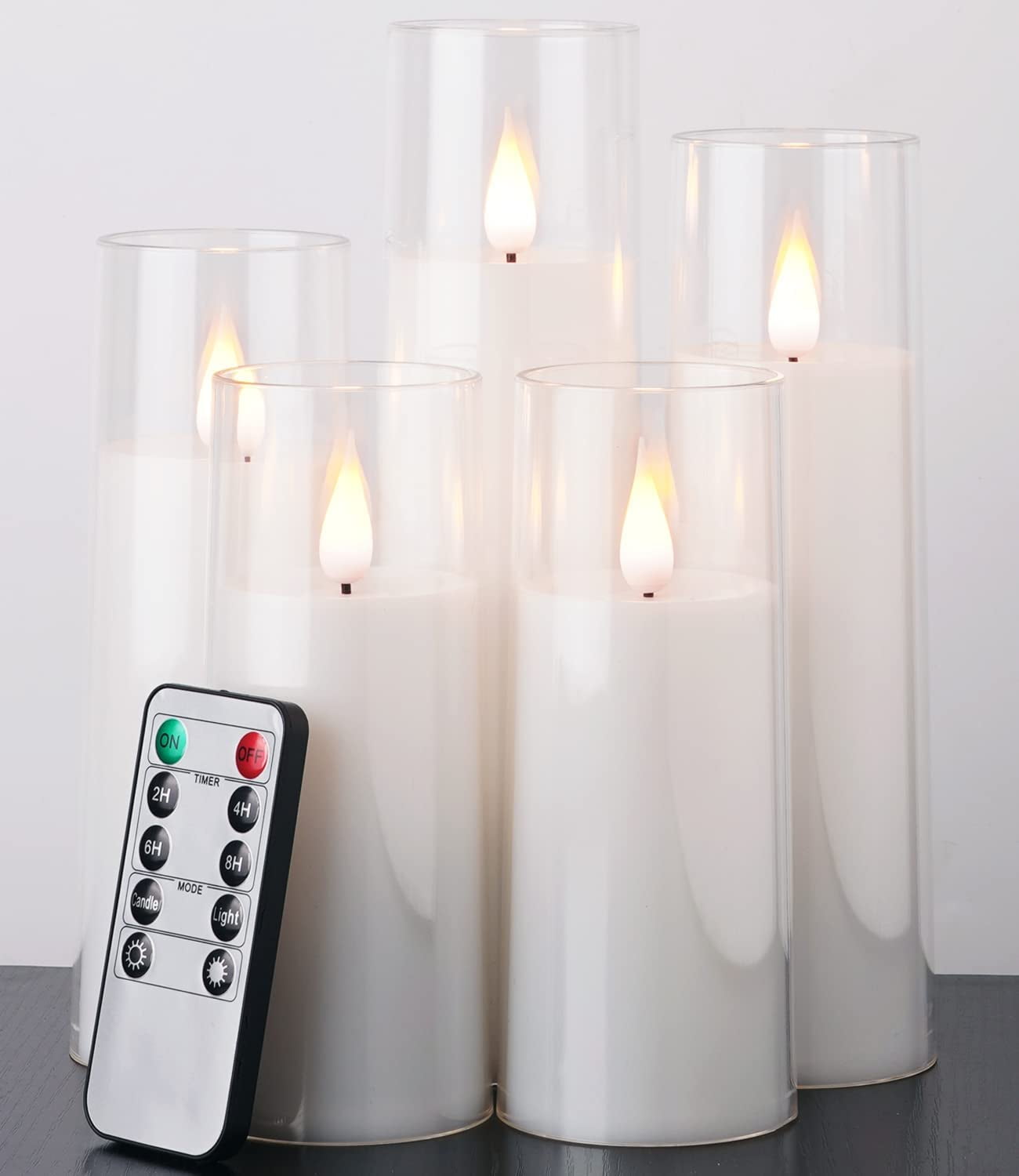 Pure White Flameless Candles Set Battery Operated LED Pillar Candles