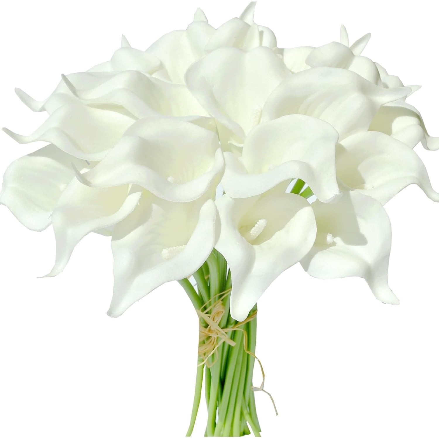 Pure White Flowers,20 Pcs Artificial Calla Lily Flower,Topboutique Fake Flowers,13.5" Artificial Decorative Flowers for Christmas,Thanksgiving,Wedding Party Garden Home Decor