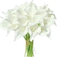 thumbnail image 1 of Pure White Flowers,20 Pcs Artificial Calla Lily Flower,Topboutique Fake Flowers,13.5" Artificial Decorative Flowers for Christmas,Thanksgiving,Wedding Party Garden Home Decor, 1 of 9