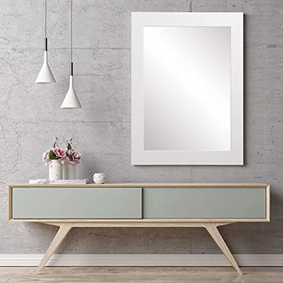 Pure White Framed Vanity Wall Mirror 32''x 50''