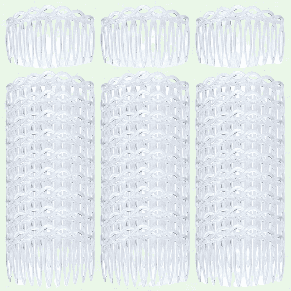 Pure White French Twist Water Wave Plastic Hair Slide Comb, Pack of 30, 11 Teeth, Hair Accessories for Girls Women