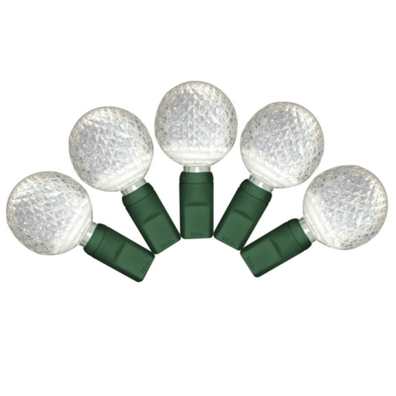 Pure White G25 LED Raspberry Christmas Light String, 50 Bulbs, 25 Ft Strand, Indoor/Outdoor Rated