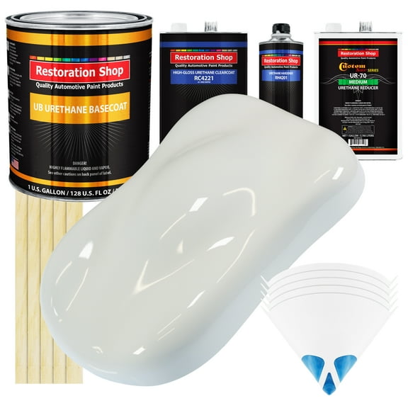 Pure White Gallon URETHANE BASECOAT CLEARCOAT Car Auto Paint Kit
