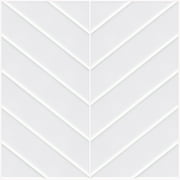Pure White Herringbone Peel and Stick Vinyl Backsplash Tiles 3D V-shape Self Adhesive Wall Stickers for Kitchen Bathroom (10-Sheet)