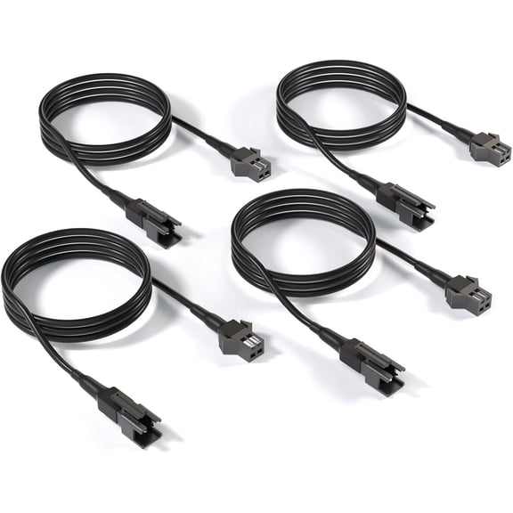 Pure White Rock Light Extension Wire 4 PCS, Extension Cable 47 Inch 2 Pin, 6000K White LED Rock Lights for Trucks UTV ATV RZR Golf Cart