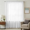 thumbnail image 1 of Pure White Sheer Curtains 54 Inches Long, Simple Solid Color Light Filering Curtains, Breathable Simi Curtain Privacy Drapes for Kitchen Bathroom Nursery Lightweight Small Window Treatment, 1 of 9