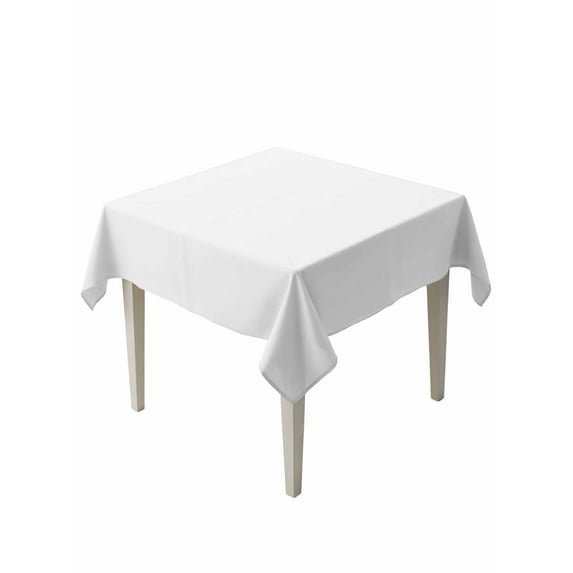 Pure White Table Cloth, Simple Solid Color Waterproof Tablecloth for Square Tables, Reusable Washable Fabric Table Cover for Restaurant Kitchen Dining Tables 60"x60"