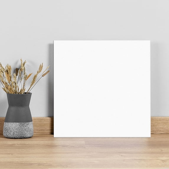 Pure White Wall Art Painting on Canvas, Simple Solid Color Canvas Art Home Prints Wall Art Framed Modern Artwork for Living Room Bedroom Wall Decor 16x16in