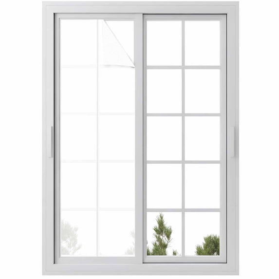 Pure White Window Privacy Film, Simple Solid Color Static Cling UV Sun Blocking Heat Control Window Tint Day and Night, Non-Adhesive Reusable One Way Windows Privacy Cover 17.7''x78.7''