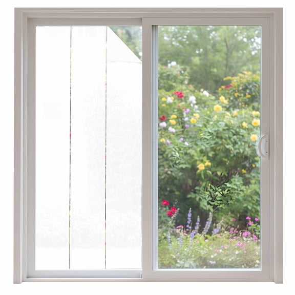 Pure White Window Privacy Film, Simple Solid Color Static Cling UV Sun Blocking Heat Control Window Tint Day and Night, Non-Adhesive Reusable One Way Windows Privacy Cover 35.4''x78.7''