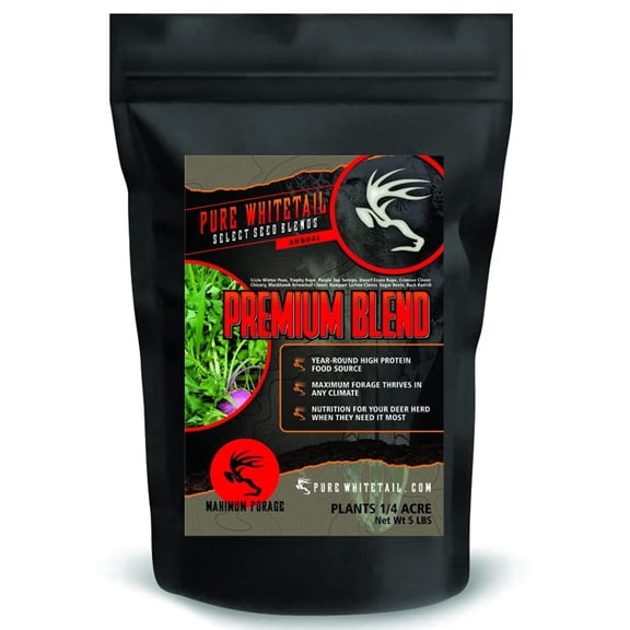 Pure Whitetail Premium Blend Annual Food Plot Seeds for Deer 5 lb Bag