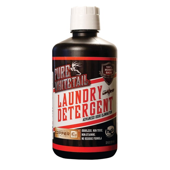 Pure Whitetail Scent Eliminator Laundry Detergent for Hunting Clothes Scent Control Formula for Deer Hunting Clothes, HE Washer Safe, Non UV, Odor Neutralizing