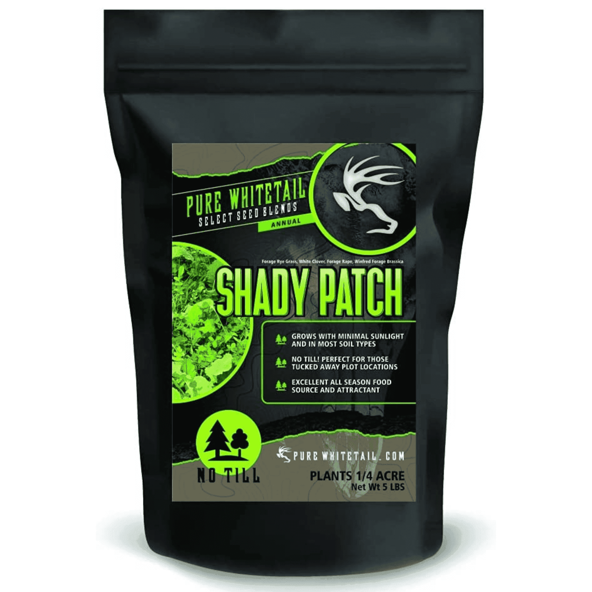 Pure Whitetail Shady Patch forage Plant Seeds, Low Light
