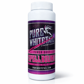 Pure Whitetail Spell Bound Power Dust, All Season Natural Overhanging Licking Branch Mock Scrape Scent, Hunting Scent Eliminator, Cover Scent Deer Powder, 4 oz Bottle