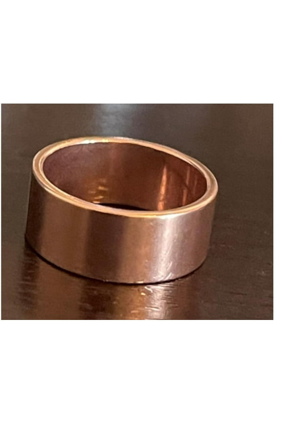 Pure Wide Copper 8mm Band Ring Smooth Plain Flat Texture Made in USA
