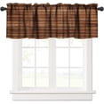 thumbnail image 1 of Pure Wood Dark Valance Curtain Brown Plank Rod Pocket Valance Window Treatments 1 Panel Short Curtains for Kitchen Farmhouse Living Room Bathroom Bedroom 54 x 18 in, 1 of 6