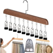 Pure Wood Rotating Closet Organizer - Vertical Space Saver, 2026 Upgraded Closet Organizer with 12 Clips, Vertical Space Saver & Wrinkle-Free Storage Solution, for Closet Organizer, Storage