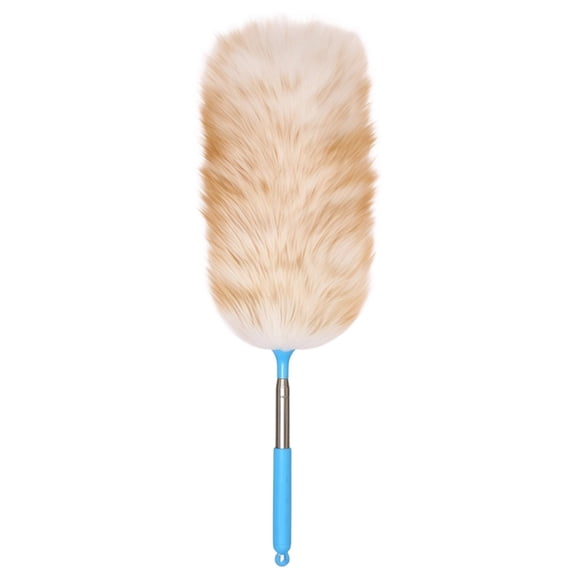 49.6 Inch Extendable Feather Duster, Pure Wool with Wood & Steel Handle,Adjustable Length for High Ceiling,Ceiling Fan,Car,Home & Office Cleaning